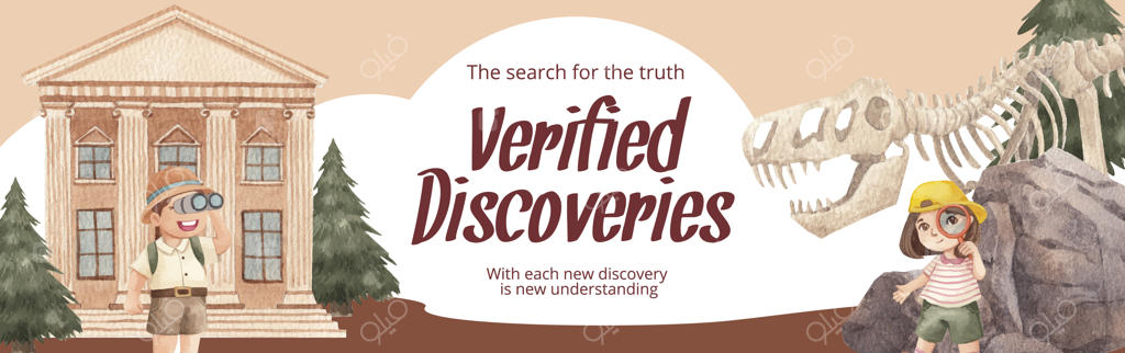 الگوی تبلیغات فیس‌بوک با مفهوم باستان‌شناسی فسیلی به سبک آبرنگ