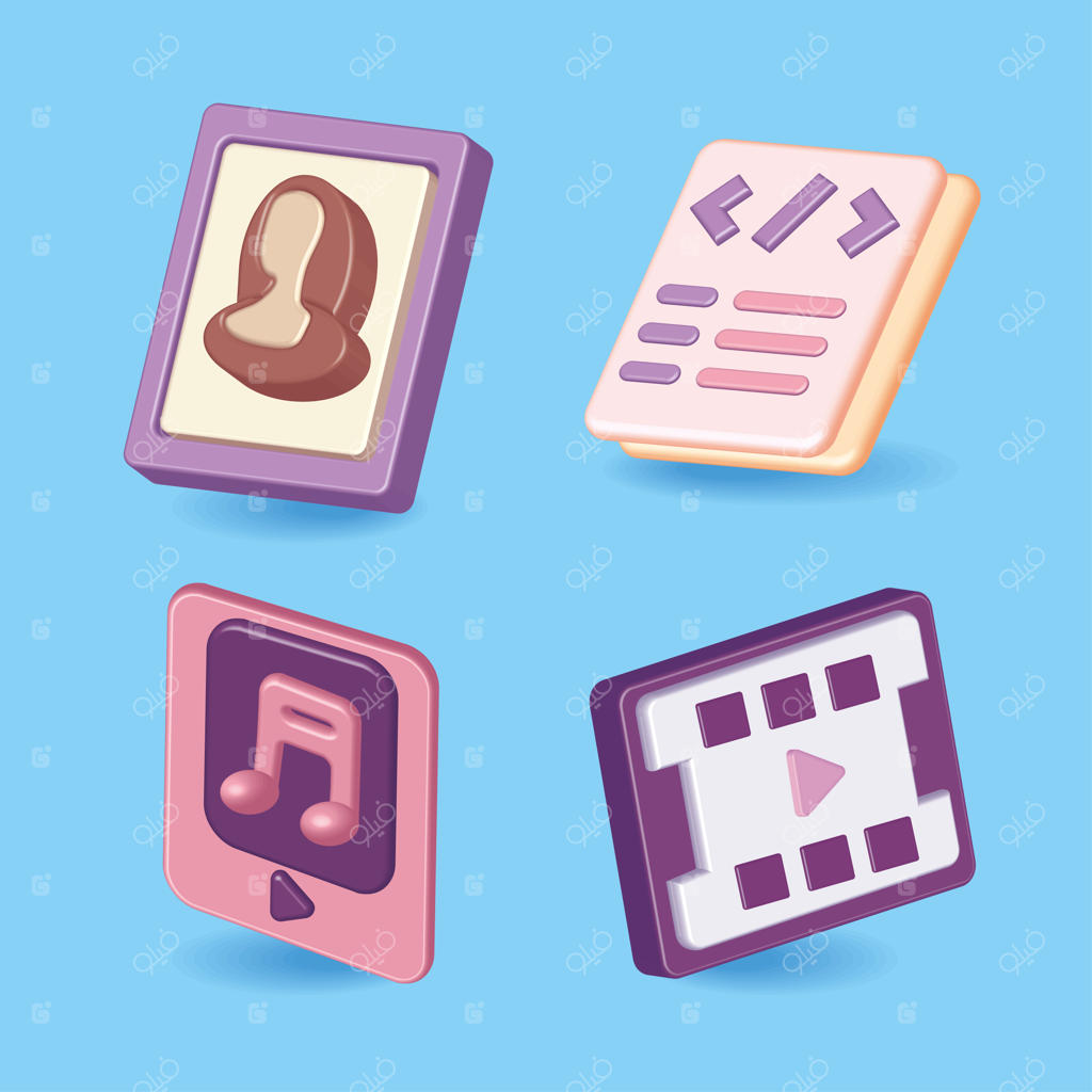 مجموعه آیکون‌های توکن‌های غیرقابل تعویض