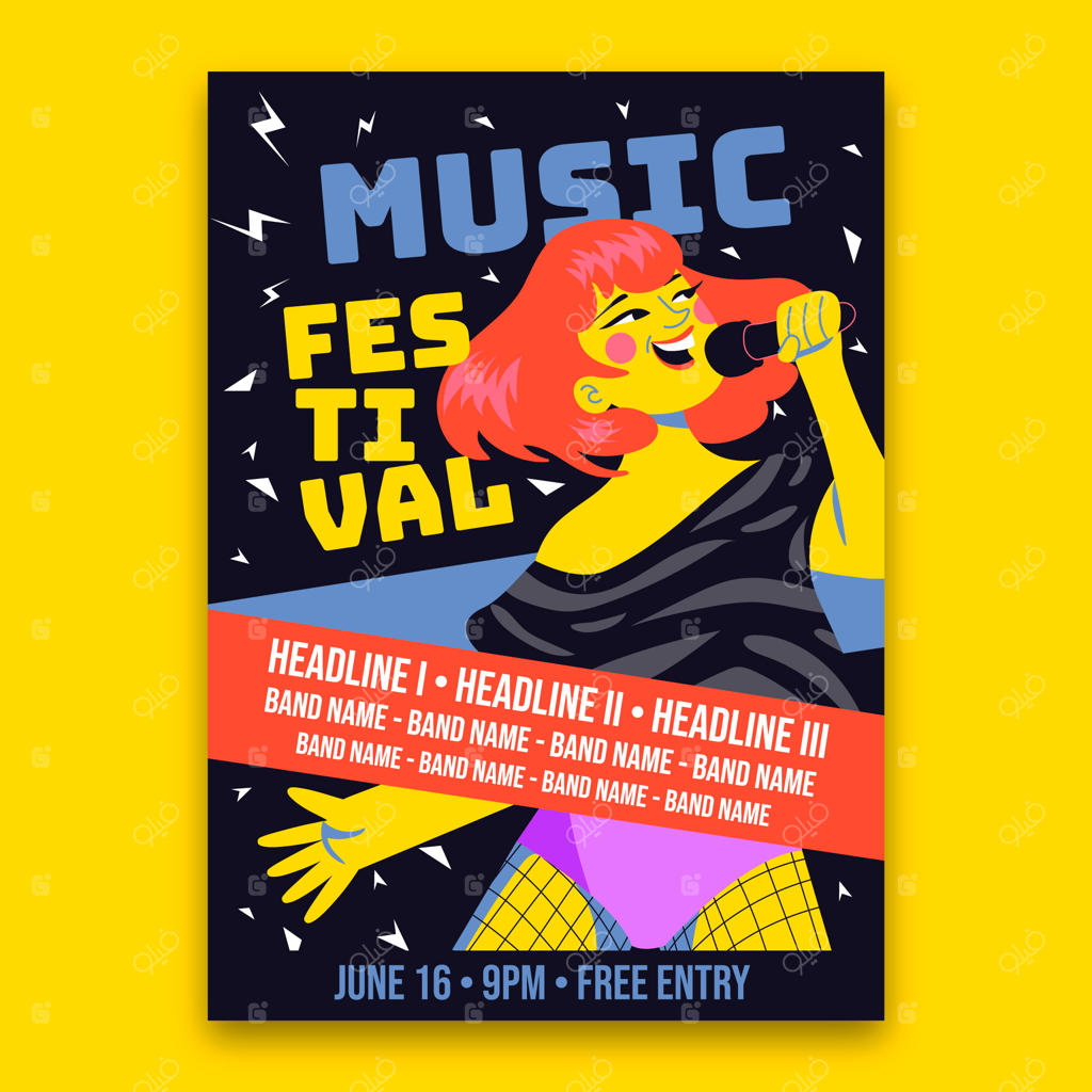 پوستر بند طراحی شده با دست