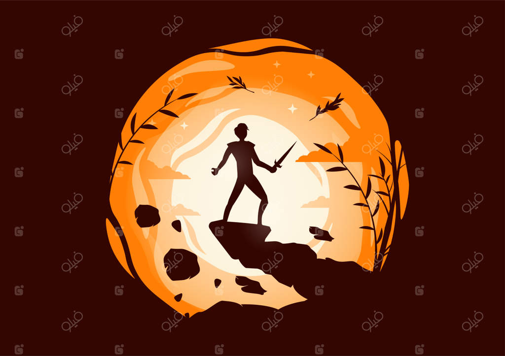 تصویرسازی قهرمان جنگجوی قدرتمند