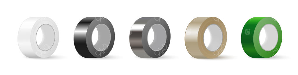 مجموعه‌ای از تصاویر واقع‌گرایانه نوارچسب رنگی در رنگ‌های مختلف (وکتور)