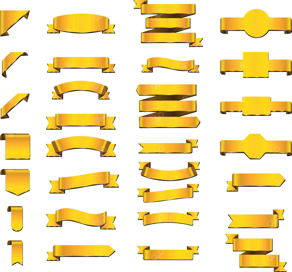 مجموعه طراحی قالب EPS برای روبان‌ها، برچسب‌ها و پاپیون‌های زیبا.