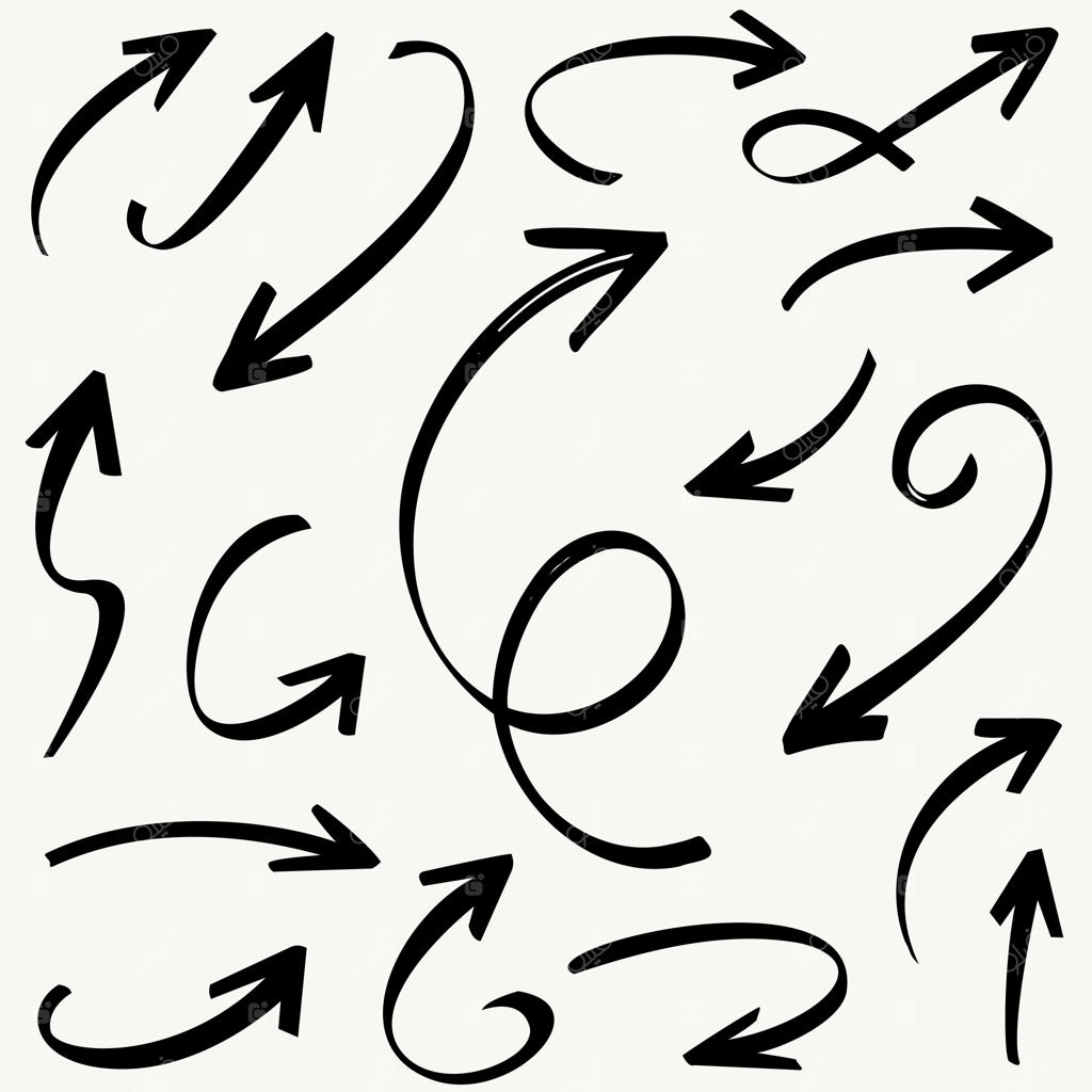 تصویرسازی دستی مجموعه فلش برای طرح کسب‌وکار و آموزش