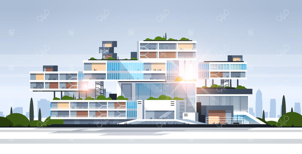 برش مرکز بزرگ تجاری: ساختمان دفاتر اداری شرکت‌ها