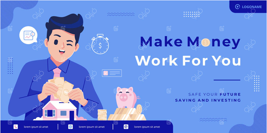 طراحی بنر مفهوم سرمایه‌گذاری مالی