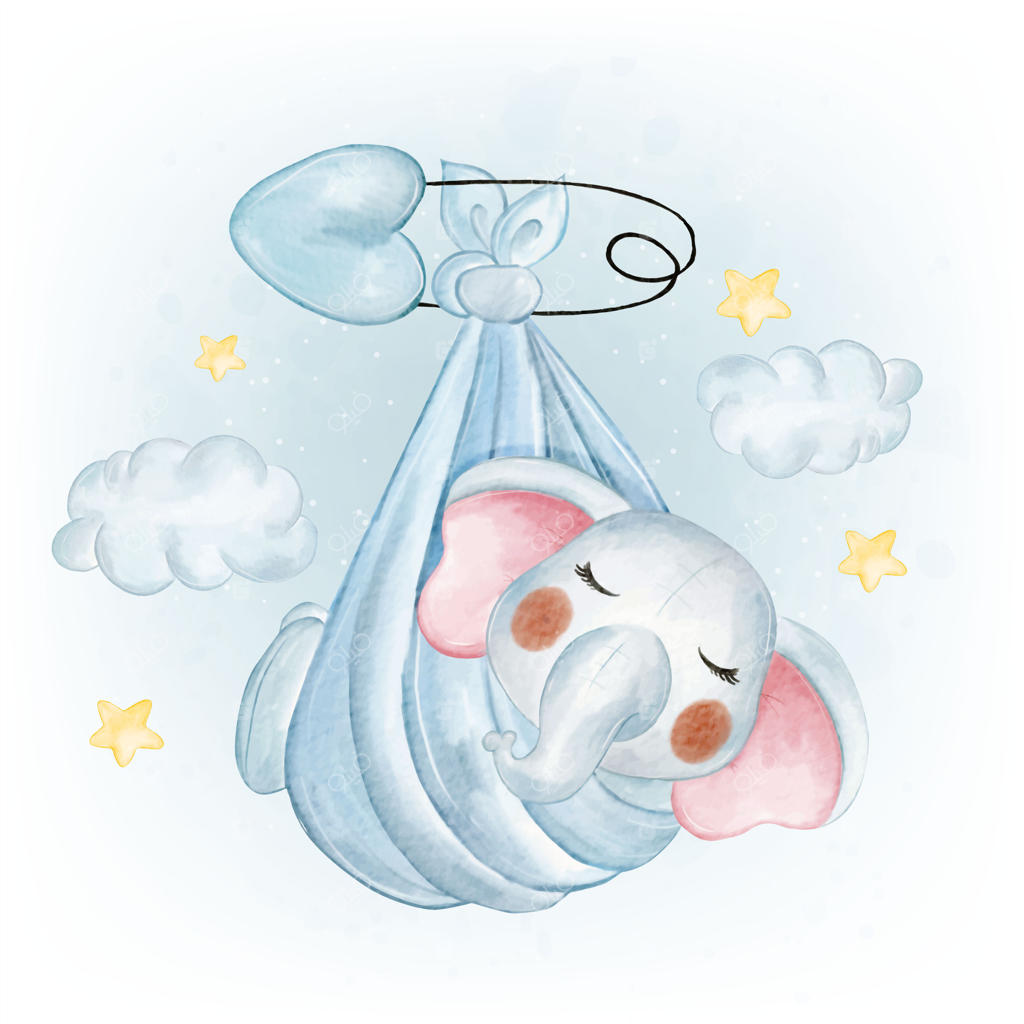 کوالای دوست‌داشتنی خوابیده در آسمان - نقاشی آبرنگی