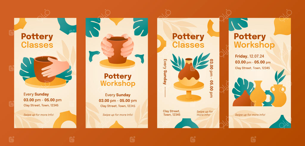 داستان‌های اینستاگرامی سرامیک با رنگ‌های گرادیان