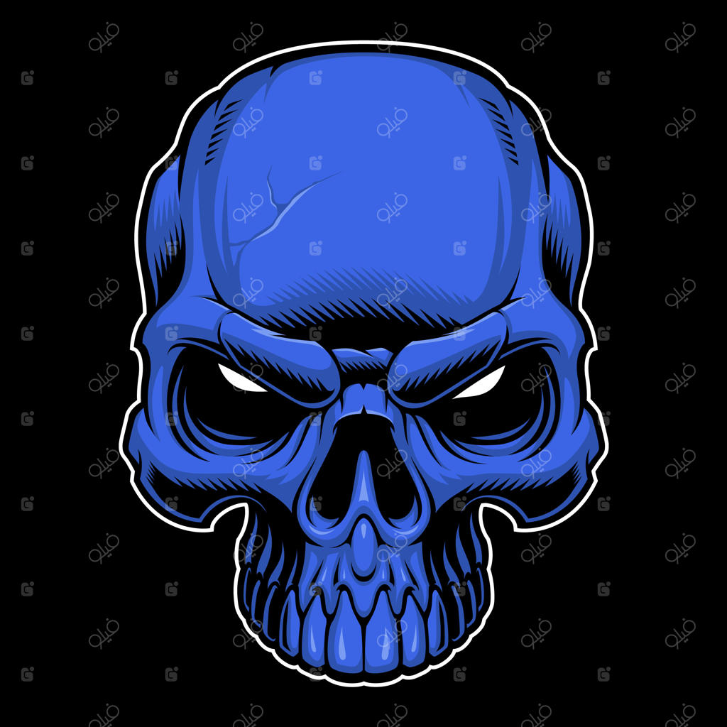 تصویری از جمجمه رنگارنگ بر روی پس‌زمینه تیره.