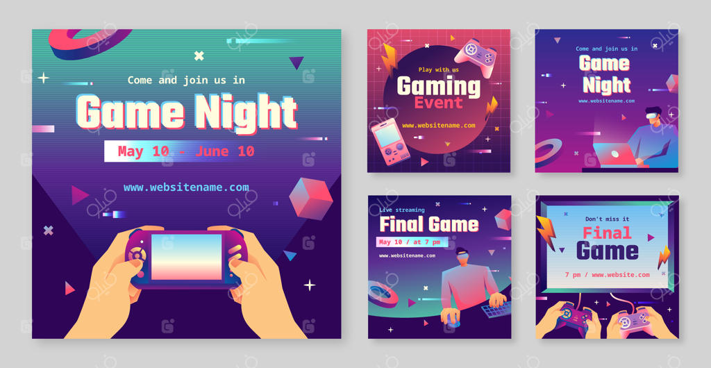 مجموعه پست‌های گیمینگ گرادینت در اینستاگرام