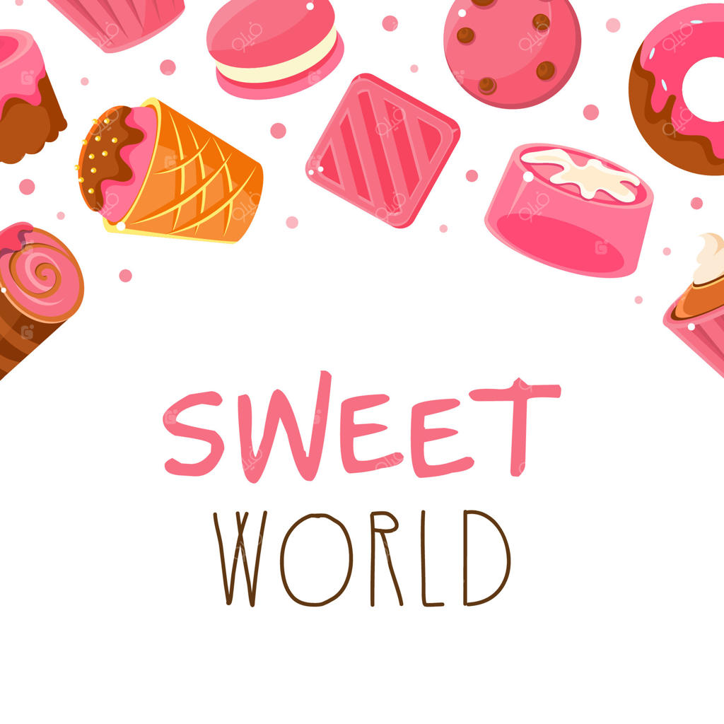 قالب بنر دنیای شیرین: نانوایی، فروشگاه آب‌نبات، کافه، کارت شیرینی‌فروشی، طراحی پوستر و فلایر کارتونی