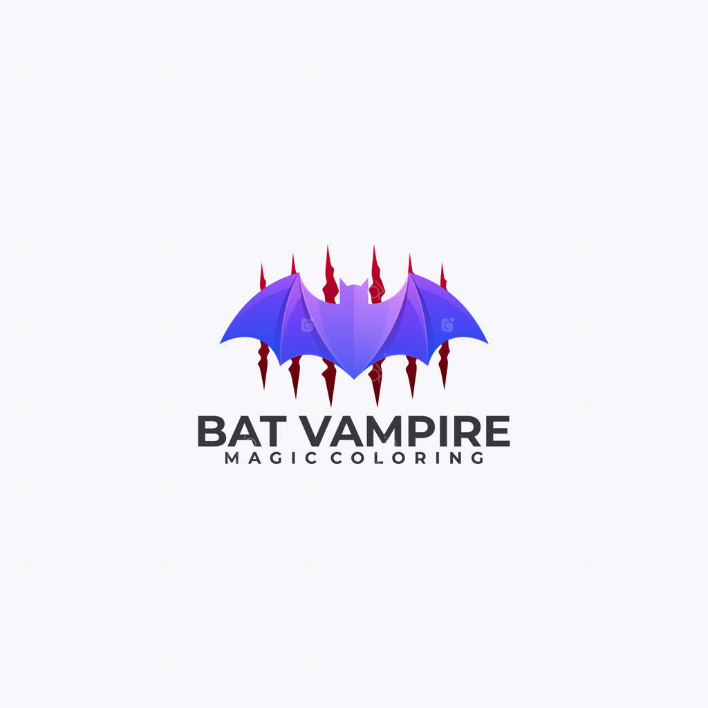 لوگوی وکتور: خفاش خون‌آشام با سبک رنگارنگ و گرادیانت