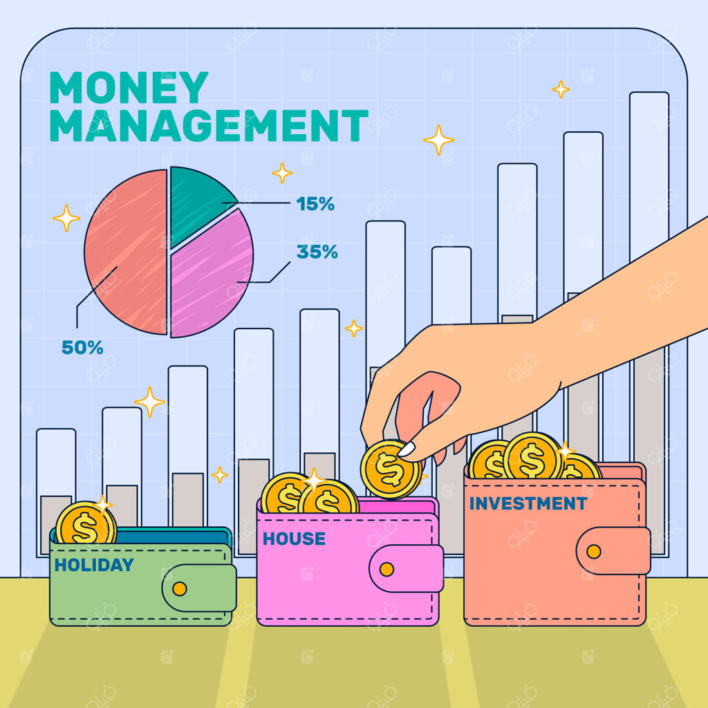تصویرسازی مدیریت مالی دست‌کشیده