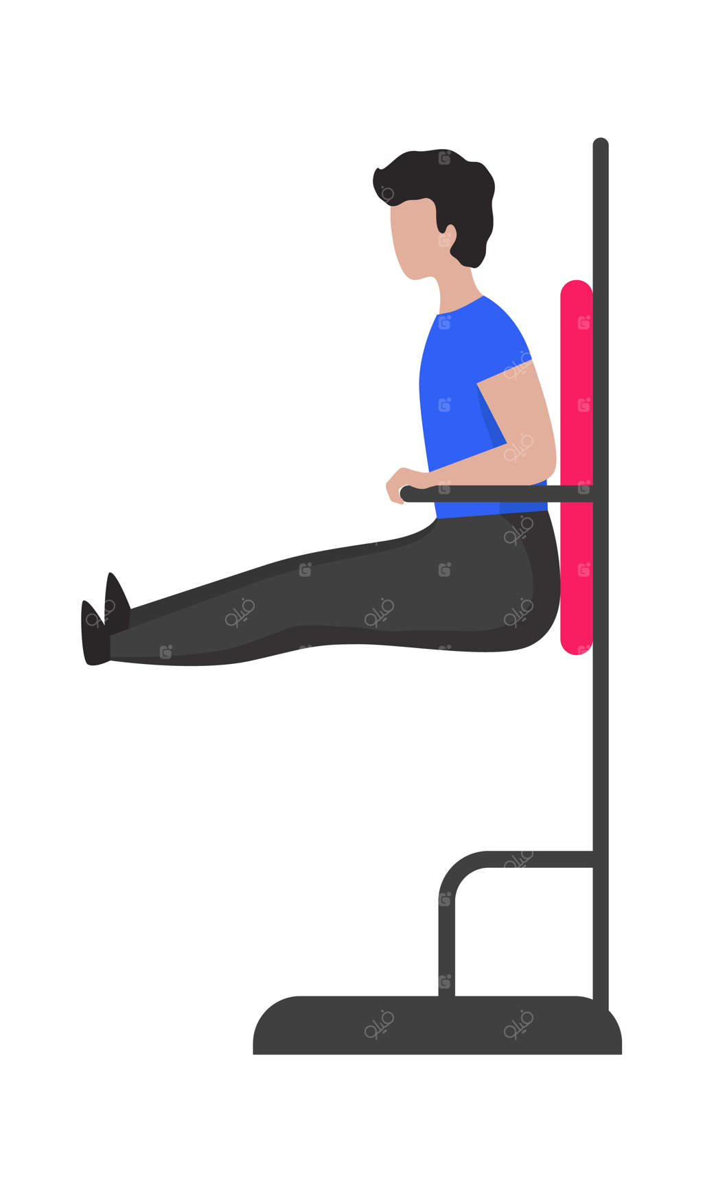 مرد ورزشکار با تجهیزات ورزشی: ورزشکاری در حال تمرین در باشگاه، نمای جانبی از مرد عضلانی در حال تمرین بدنسازی، تمرین قدرتی، سبک زندگی فعال وکتوری.