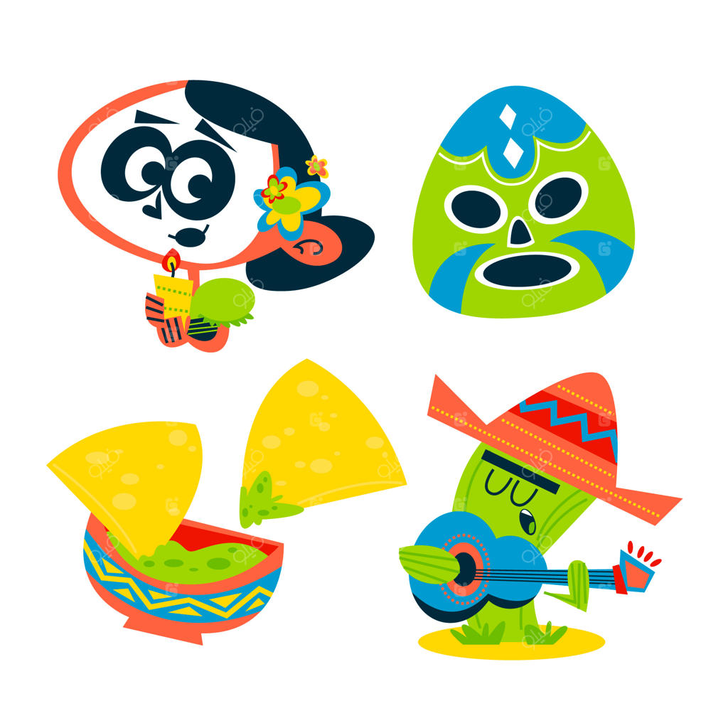 برچسب‌های کارتونی قدیمی مکزیک