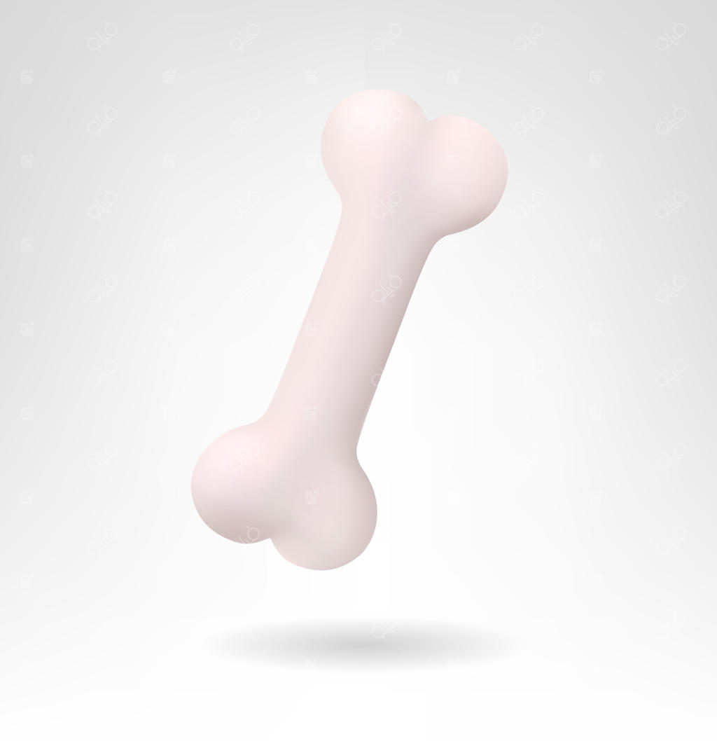 تصویر برداری سه‌بعدی واقع‌گرایانه استخوان سگ