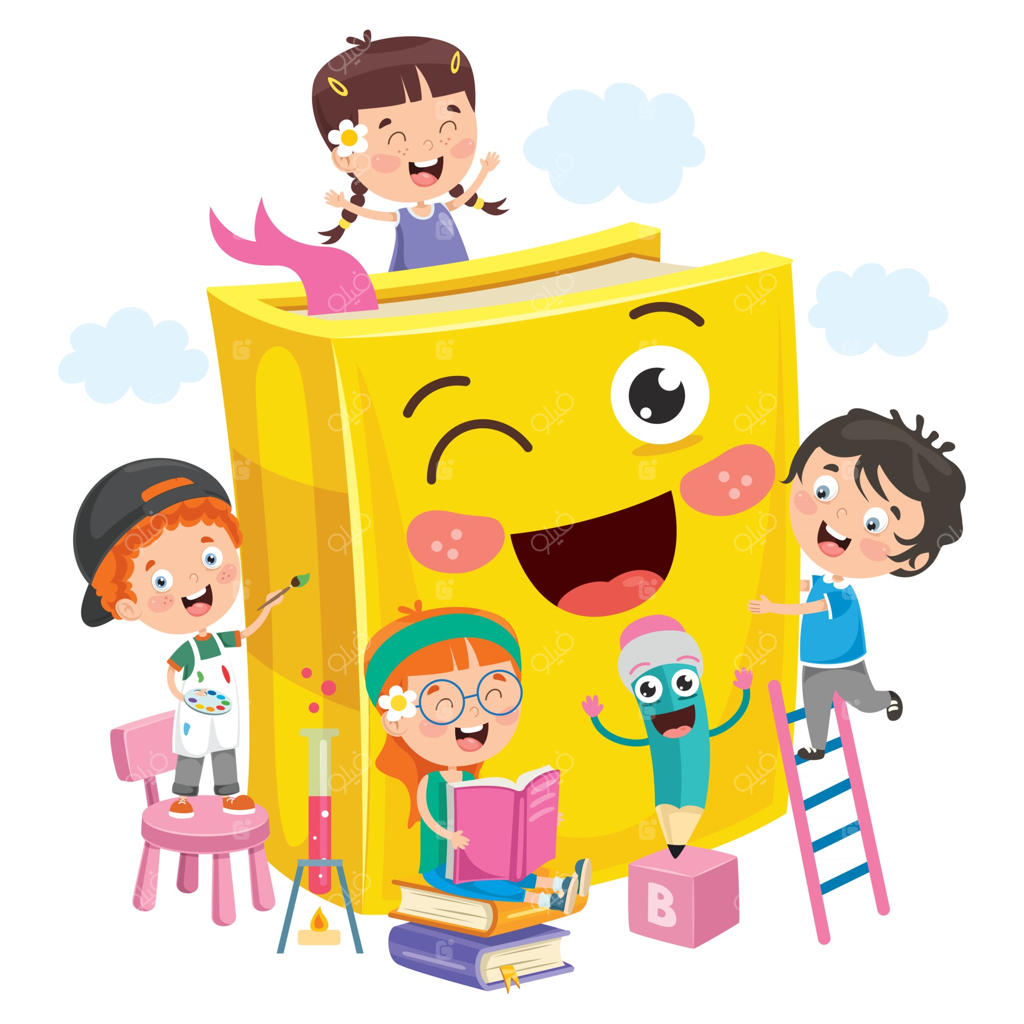 دانش‌آموزان خردسال در حال درس خواندن و مطالعه