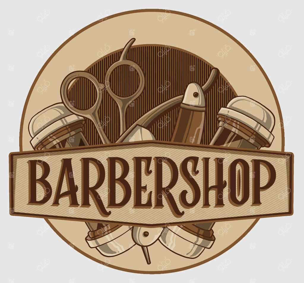 لوگوی سلمانی به سبک کلاسیک و قدیمی