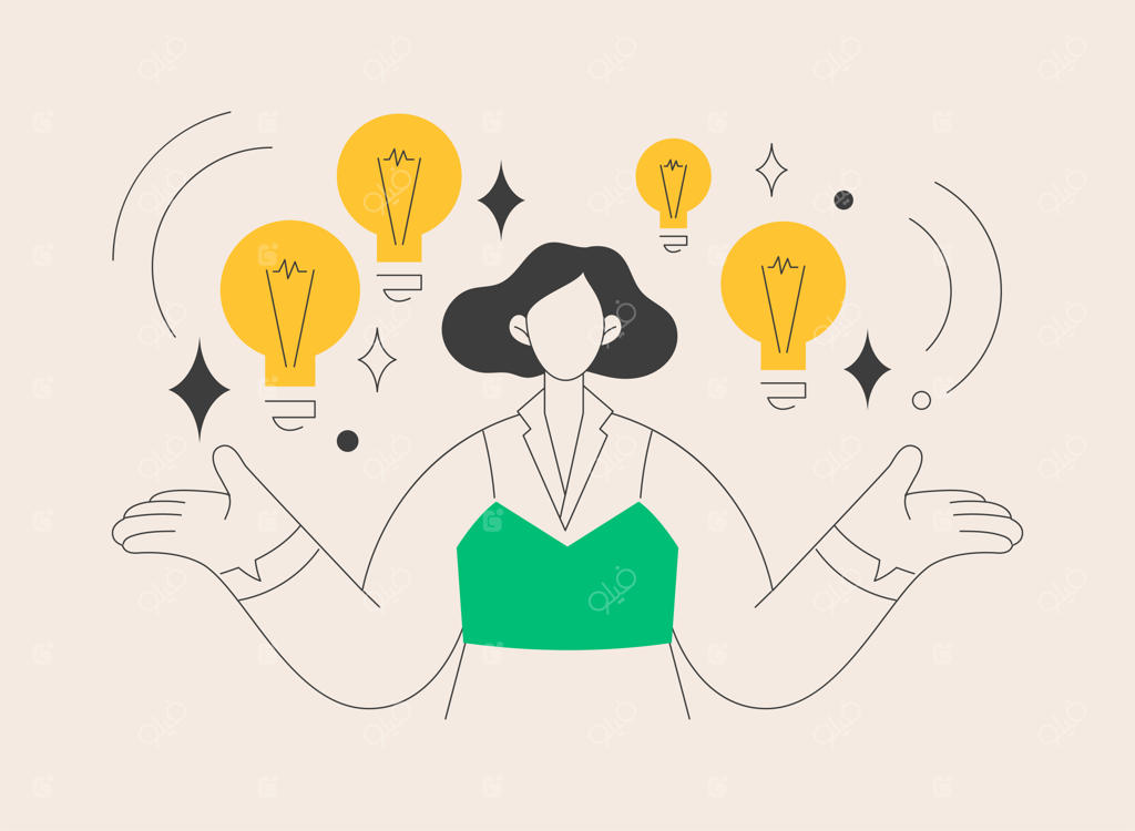 تخیلات - طرح مفهومی انتزاعی: توسعه دید انسان، اندیشه خلاق، ایده و خیال‌پردازی، انگیزه و الهام‌بخشی، اختراع و رؤیاپردازی - یک استعاره انتزاعی