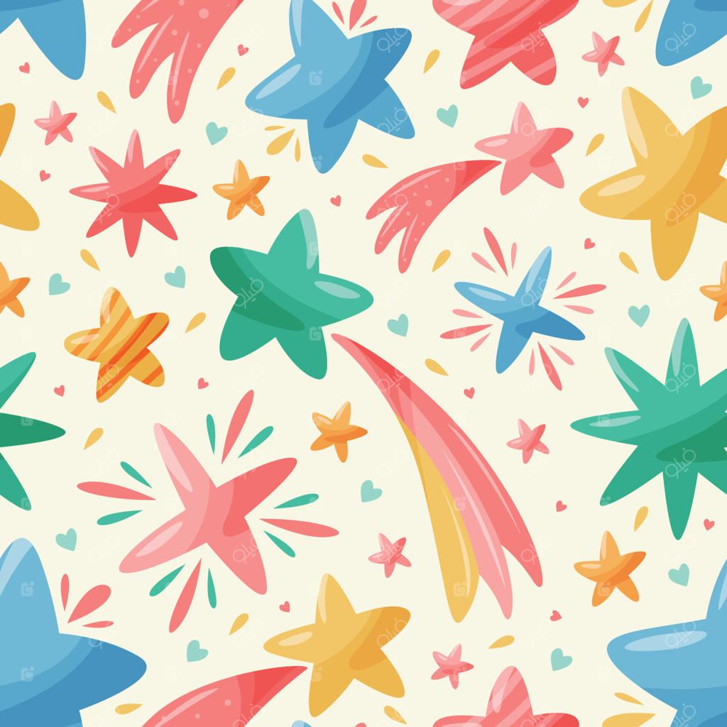 پترن بی‌وقفه و رنگارنگ ستاره‌ها