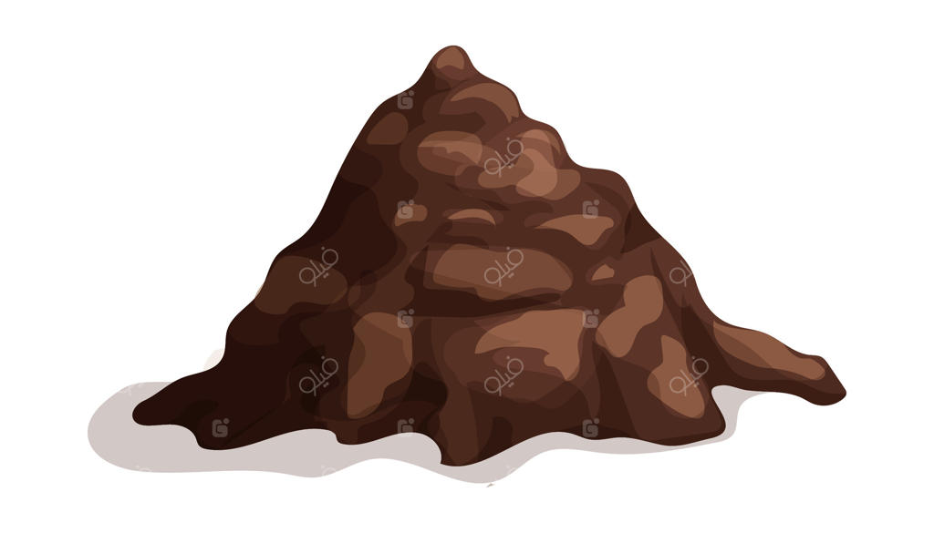 پشته خاک، عنصر طراحی تپه زمینی. کمپوست باغ کشاورزی ارگانیک، خاک. باغبانی. گل یا علف قهوه‌ای، رس.