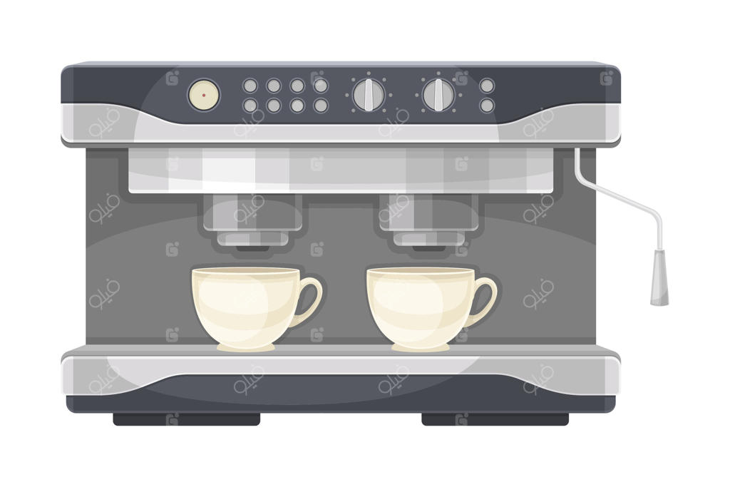 دم‌آوری قهوه با قهوه‌ساز برقی و فنجان: تصویری از تجهیزات یک کافه