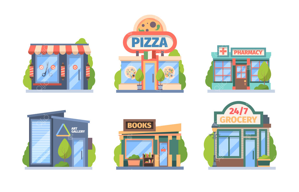 مجموعه‌ای از مغازه‌ها و فروشگاه‌ها
