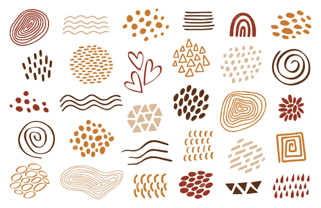 اشکال ارگانیک انتزاعی، بافت‌ها، خطوط و نقاط. وکتور