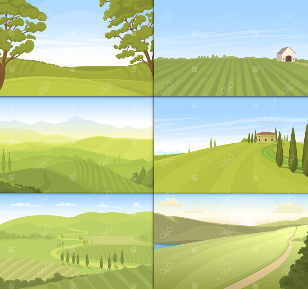 مجموعه زمین‌های مزرعه کشاورزی