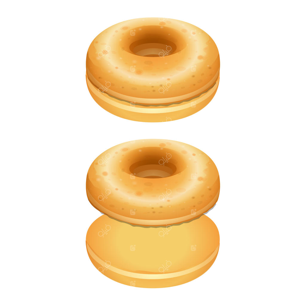 تصویرسازی واقعی دونات ساندویچی