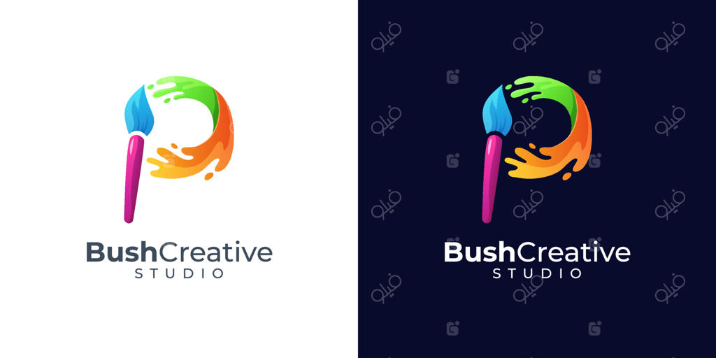 ایده طراحی لوگوی حرف P رنگارنگ