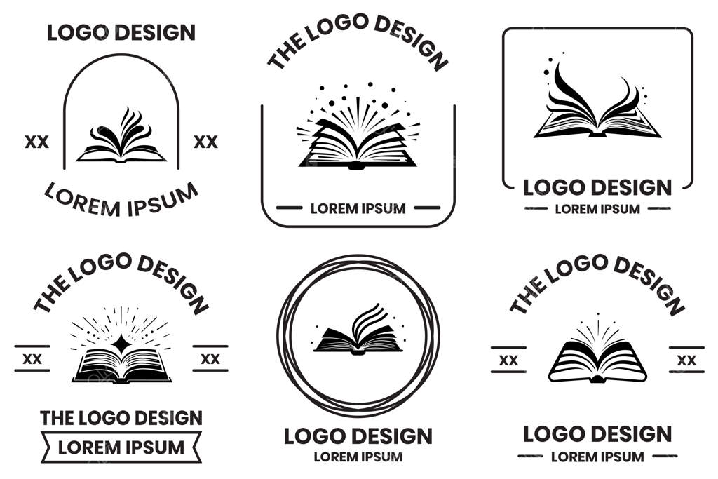 لوگوی کتاب باز، به سبک طراحی خطی ساده، در پس‌زمینه‌ای مجزا
