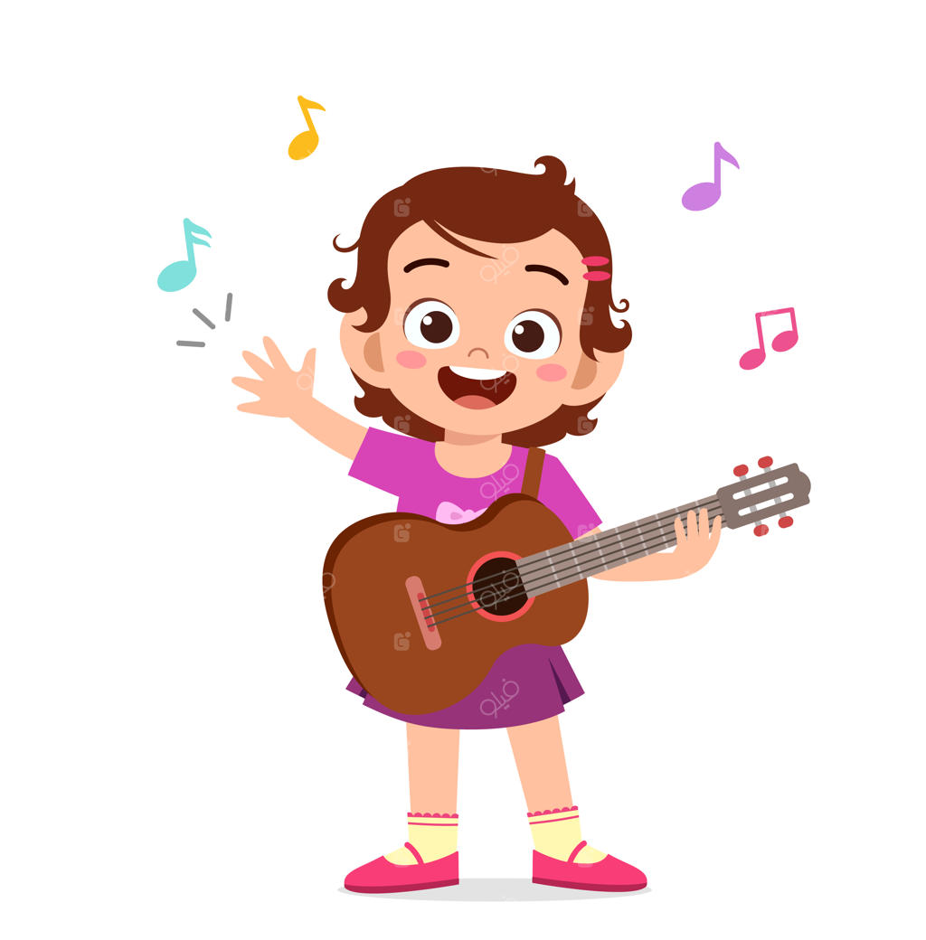 دختر کوچولوی ناز در کنسرت گیتار می‌نوازد