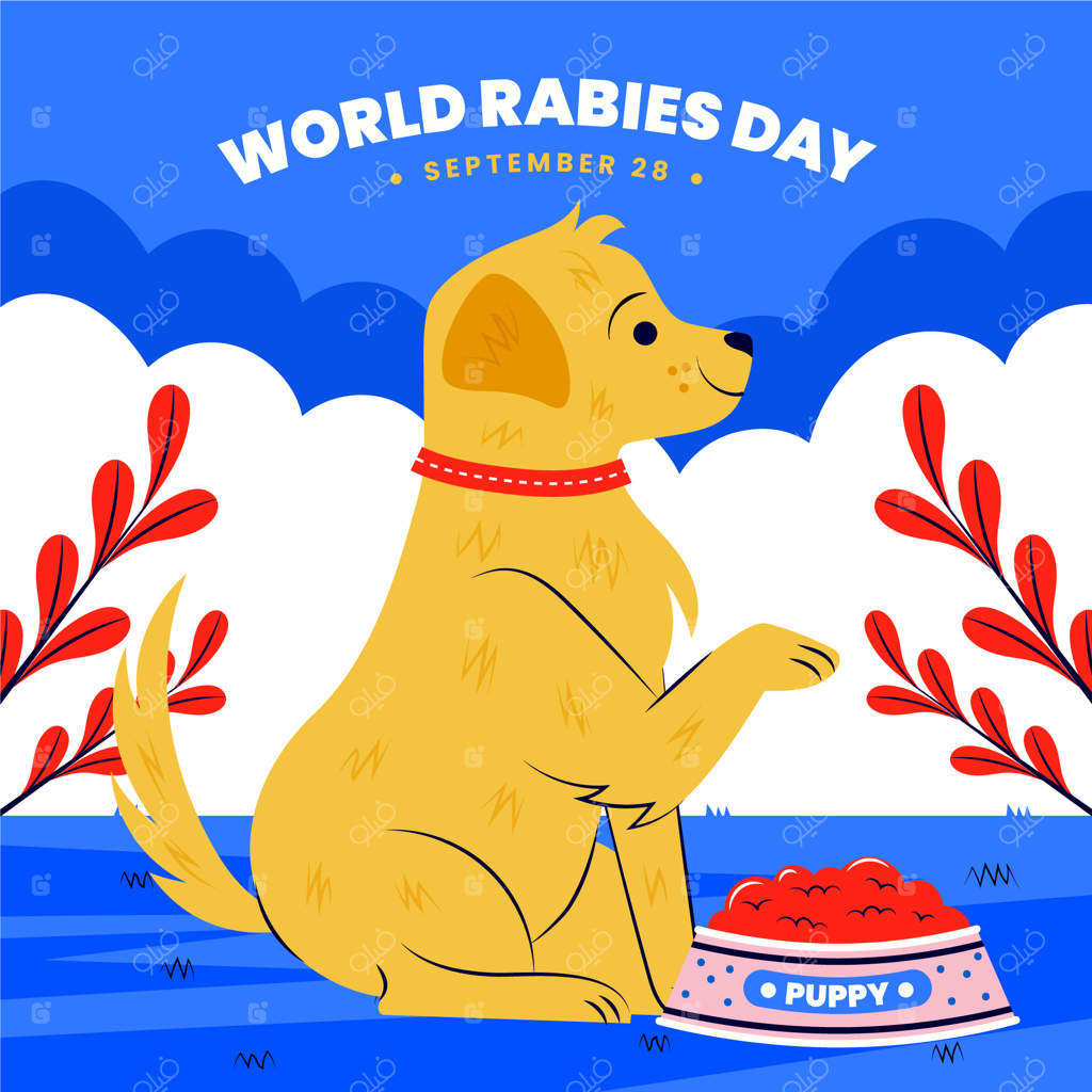 تصویرسازی تخت برای روز جهانی هاری