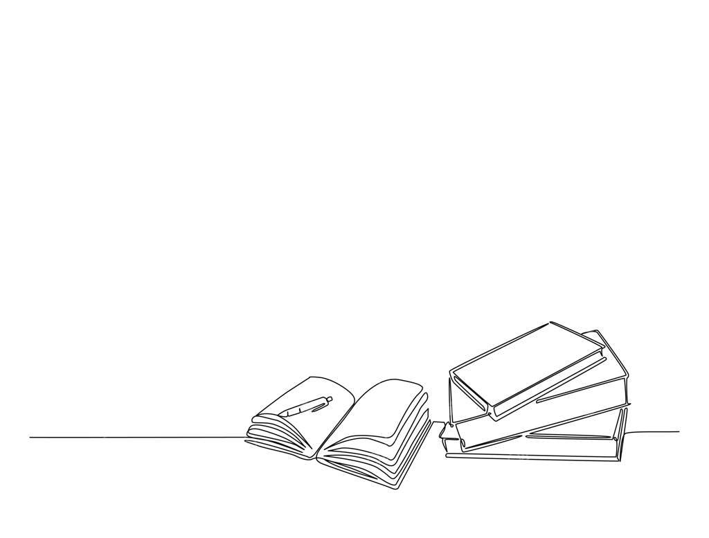 توده‌ای از کتاب‌ها در یک خط با قابلیت ویرایش خط کشیده شده است