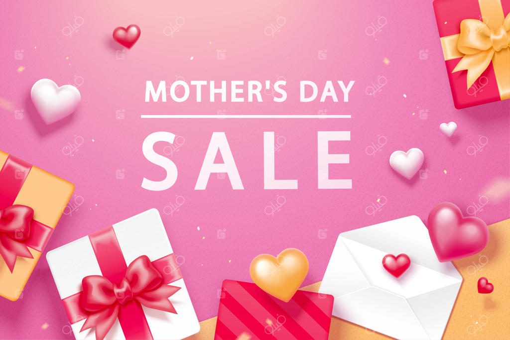 جعبه‌های هدیه و کارت به رنگ صورتی