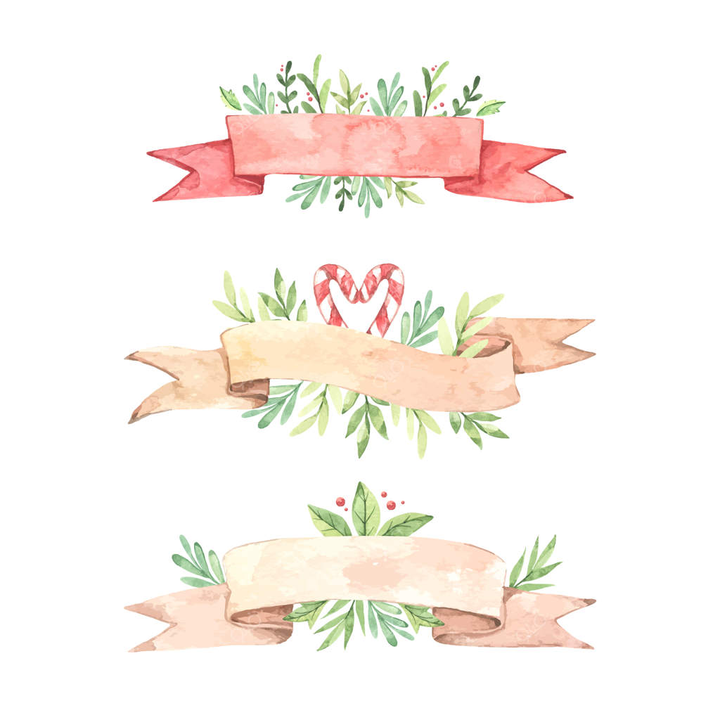 مجموعه روبان‌های آبرنگی کریسمس