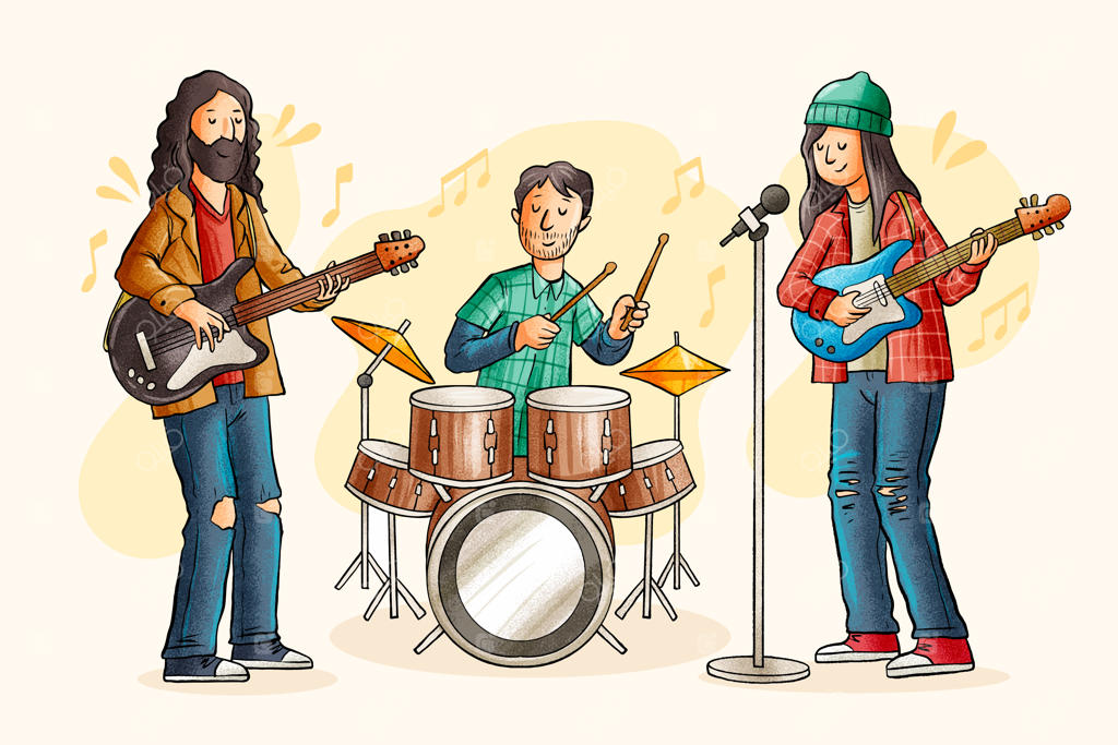 تصویرسازی موسیقی ایندی با طراحی دستی