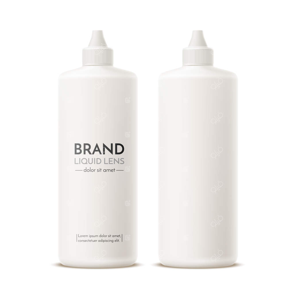 بطری محلول لنز چشمی واقعی‌نما