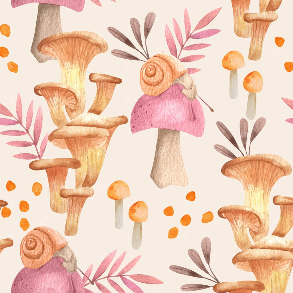 طرح قارچ نقاشی شده با دست