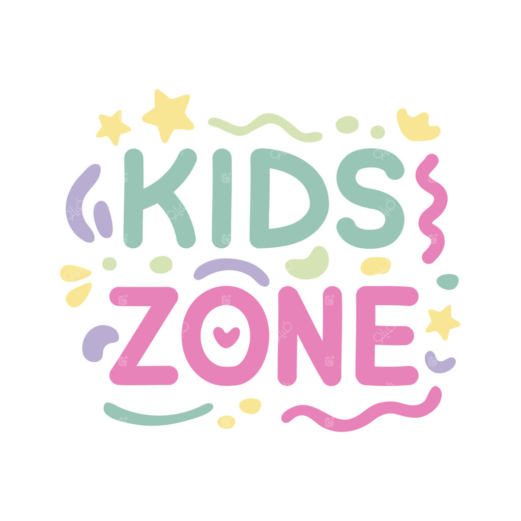 بنر محوطه بازی کودکان، لوگوی فانتزی برای اتاق بازی، طرح حروف بزرگ رنگارنگ و وکتور استیکر کودکانه