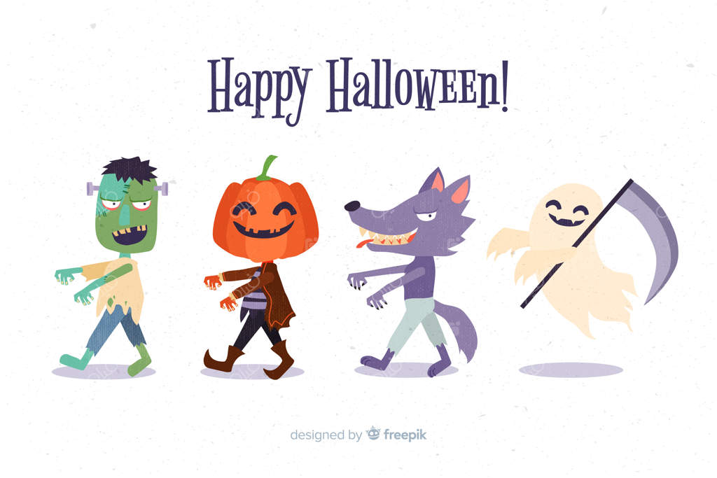 مجموعه شخصیت‌های هالووین با طراحی تخت