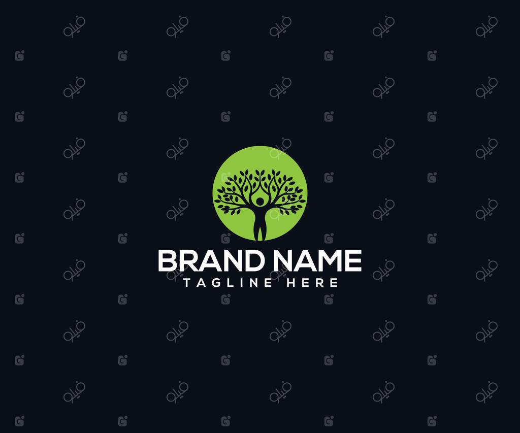 پذیرش رشد و هماهنگی: لوگویی تصویری که نماد پیوند انسان و طبیعت است و ارزش‌های پایدار و روحیه جامعه را به تصویر می‌کشد.