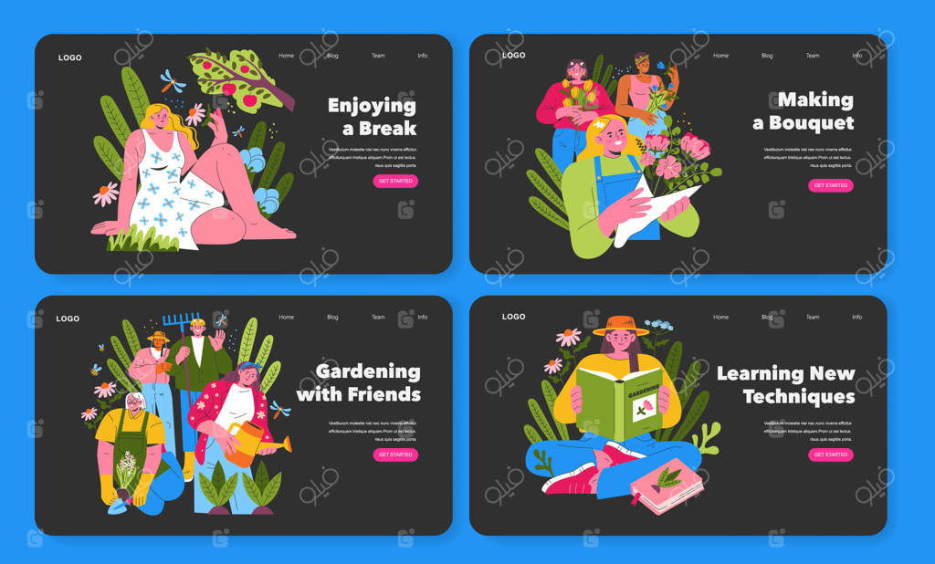 دختر باغبان: تصویر سازی ساده