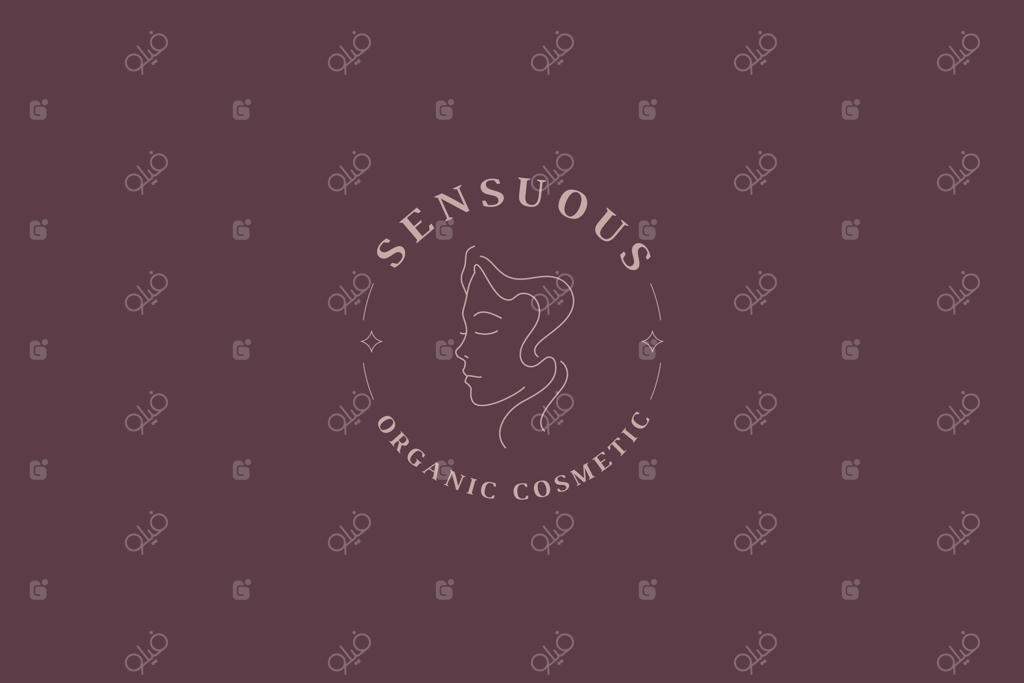 طراحی لوگو با تصویر مینیمالیستی زن زیبا در دایره به شکل سیلوئت