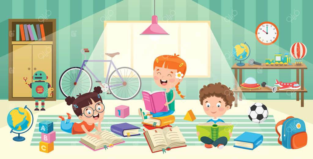 بچه‌ها سرگرم در اتاق