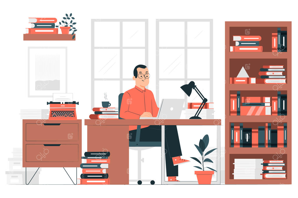 تصویرسازی مفهومی اتاق نویسندگی