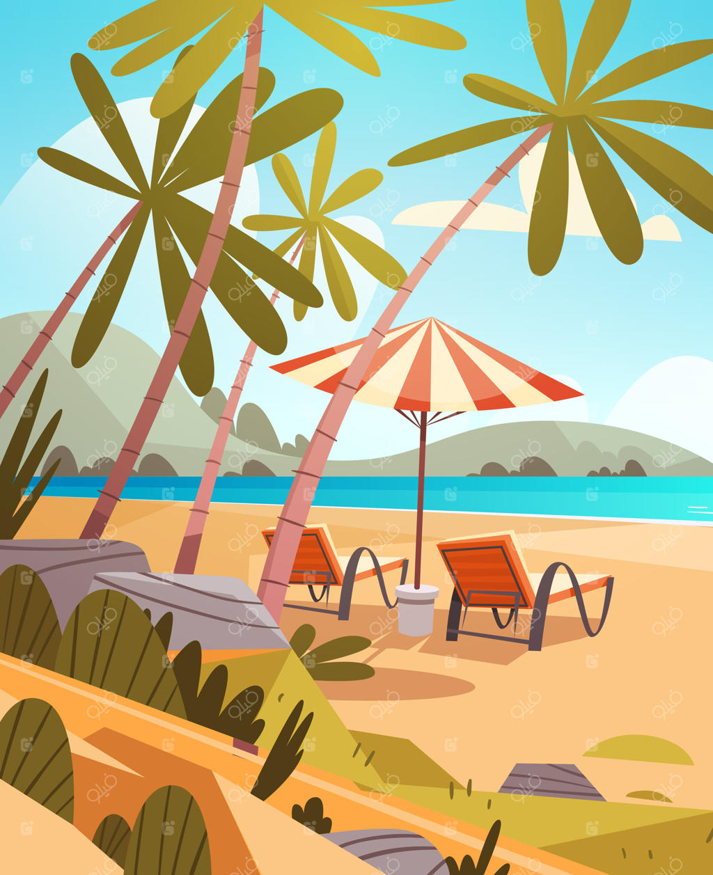 تعطیلات تابستانی در کنار دریا: نمایی زیبا از ساحل و دریا