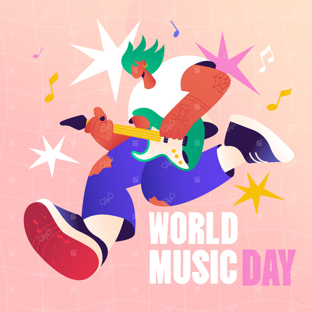 تصویرسازی روز جهانی موسیقی با طیف رنگی