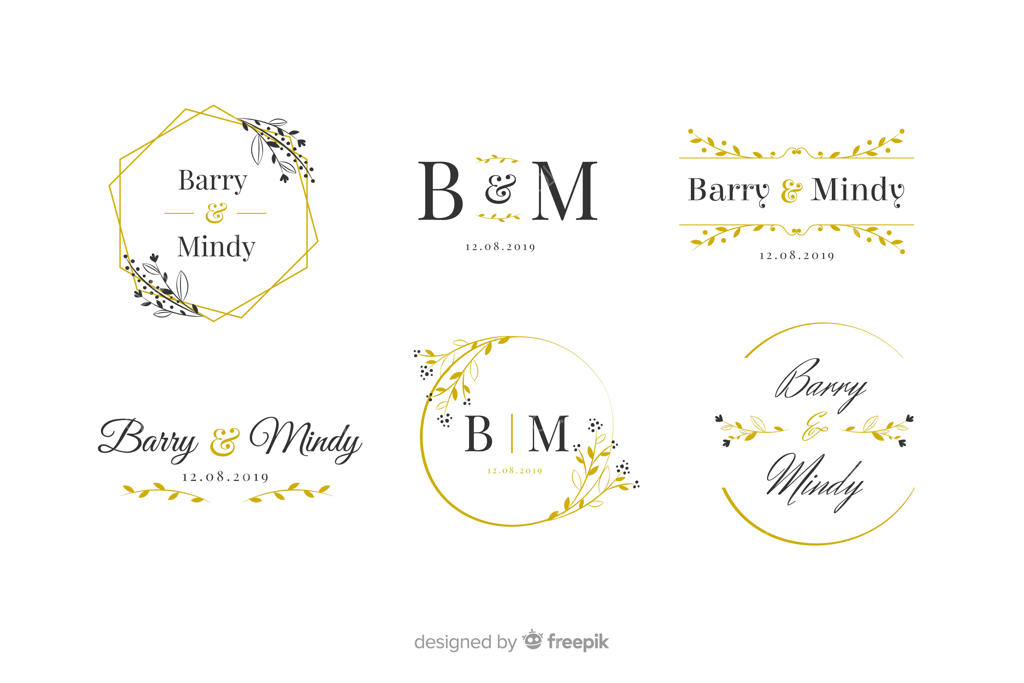 مجموعه لوگوهای مونوگرام عروسی