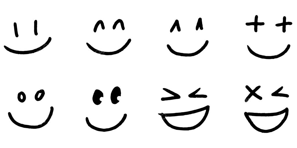 تصویر وکتور آیکون چهره خندان به سبک دودل برای طراحی مفهومی